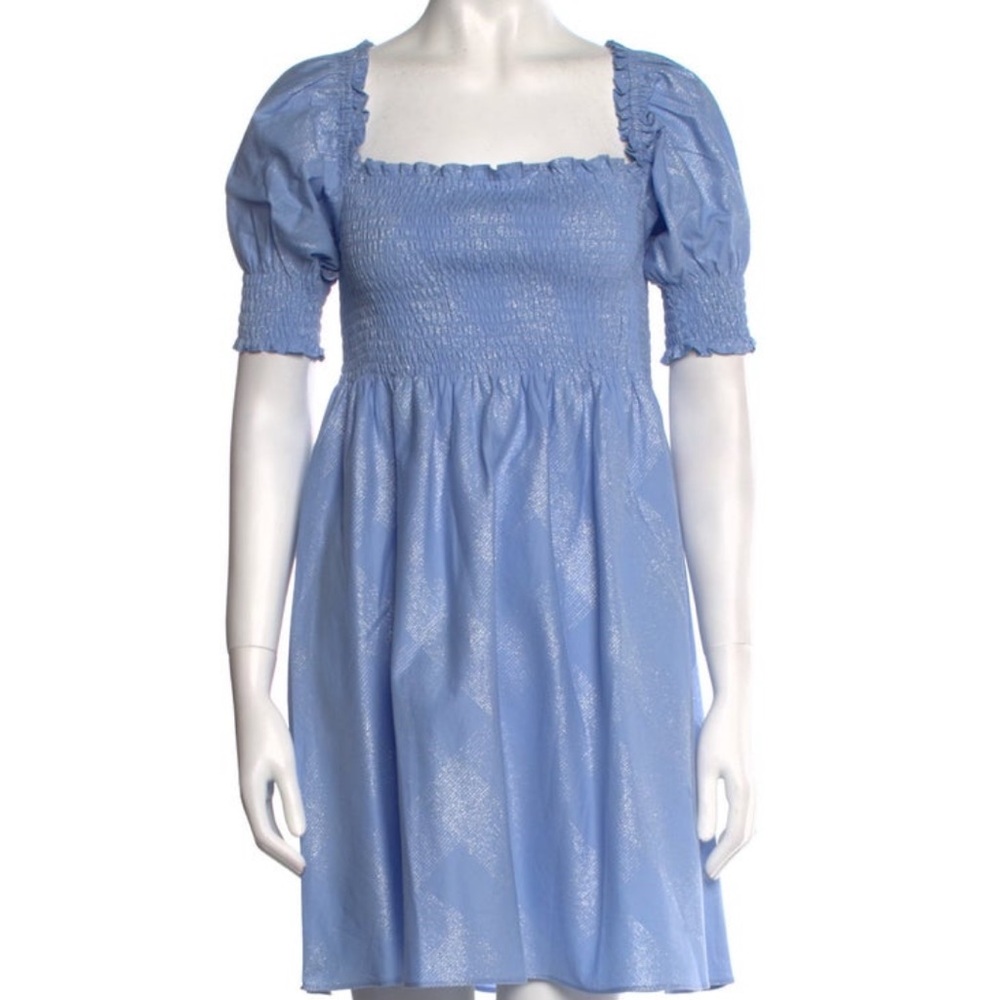 Hill House Home Glittered Blue Smocked Dress
